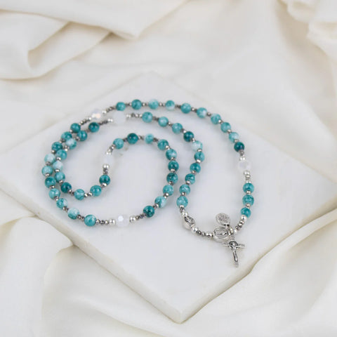 Rosary Wrap Bracelet in Blue