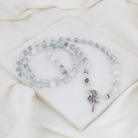 Rosary Wrap Bracelet in Grey