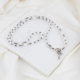 Added Rosary Wrap Bracelet White/Silver