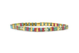 Skylar Paige - FEARLESS - Morse Code Tila Beaded Bracelet - Wild Watermelon