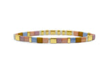 Skylar Paige - MAMA - Morse Code Tila Beaded Bracelet - Pink & Blue I Love You