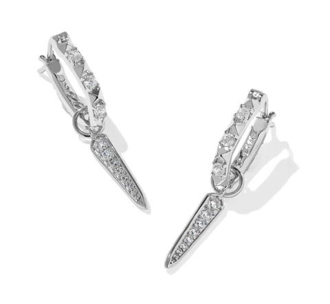 Fate Silver Charm Huggie Earrings