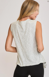 Striped Sleeveless Shirred Top
