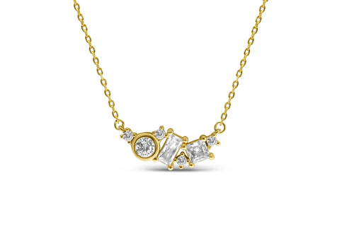 Diamond CZ - 14K Gold - COLORFUL CLUSTERS