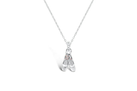 Talented Toe Shoes Necklace- Silver