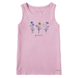 Women's Botanical Flowers Peace Crusher Tank in Violet Purple