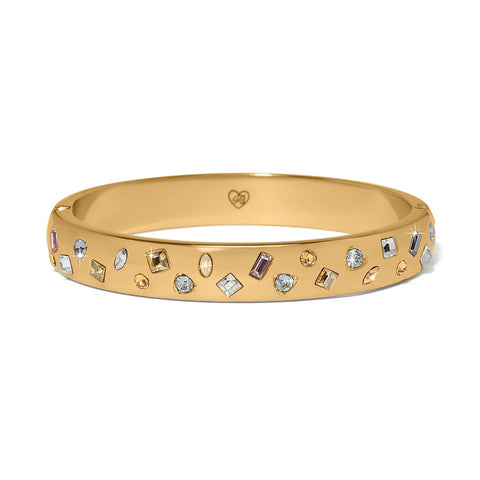 B Radiant Hinged Bangle in Gold