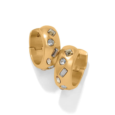B Radiant Hoop Earrings in Gold