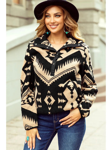 Western Half Zip Plush Sweatshirt