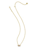 Bailey Gold Pave Short Pendant Necklace in White Crystal