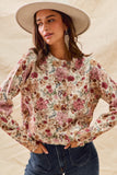 Floral Print Button Front Cardigan