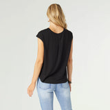 Selena Cap Sleeve Tee - Black