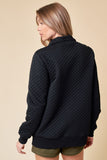 DIAMOND COTTON PADDING PULLOVER WITH SNAP