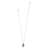 Constella Cluster Necklace- Silver/Red