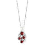 Constella Cluster Necklace- Silver/Red