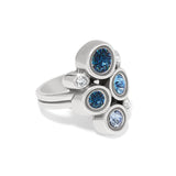 Constella Cluster Ring- Silver/Blue- Size 6