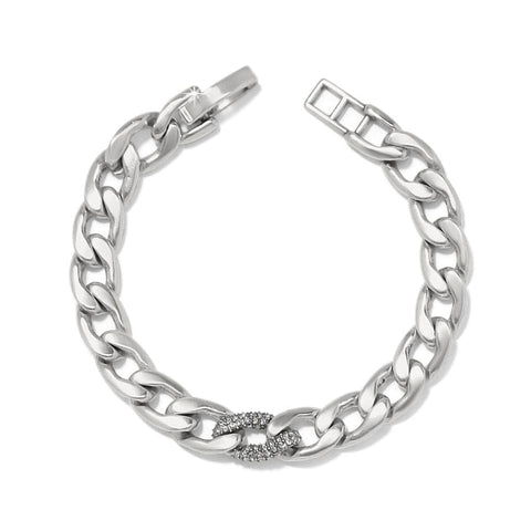 Cleo Pave Link Bracelet in Silver