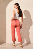 Pull-On Kick Flare Capri- Coral Sky
