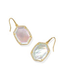 Daphne Gold Pave Frame Drop Earrings