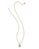 Daphne Gold Pave Frame Short Pendant Necklace