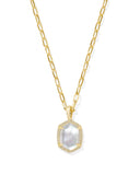 Daphne Gold Pave Frame Short Pendant Necklace