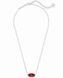 Elisa Silver Pendant Necklace in Berry Glass