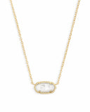 Elisa Gold Pendant Necklace in Ivory