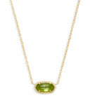 Elisa Gold Pendant Necklace in Peridot Illusion