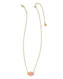 Elisa Gold Petal Framed Short Pendant Necklace