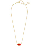 Elisa Gold Pendant Necklace in Red Illusion