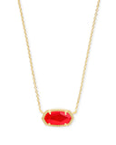 Elisa Gold Pendant Necklace in Red Illusion