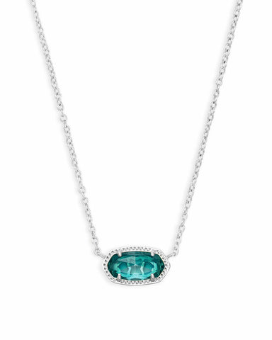 Elisa Silver Pendant Necklace in London Blue Glass