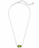 Elisa Silver Pendant Necklace in Peridot Illusion