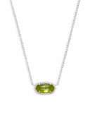 Elisa Silver Pendant Necklace in Peridot Illusion