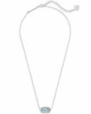 Elisa Silver Pendant Necklace in Light Blue Illusion