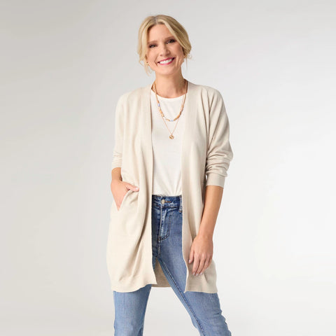 Lightweight Heavenly-Luxe Cardigan w/ Pockets in Oatmeal