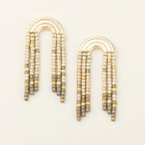 Chromacolor Miyuki Rainbow Fringe Earring - Pewter Multi/Gold