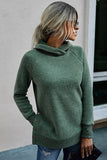 Turtle Neck Solid Loose Hoodie