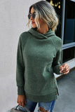 Turtle Neck Solid Loose Hoodie