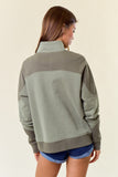 Fleece French Terry & Rib Mix Mock Neck Sweatshirt