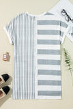 Mixed Short Sleeve Shift Mini T Shirt Dress