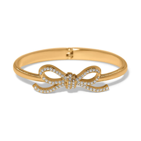 Illumina Bow Hinged Bangle in Gold