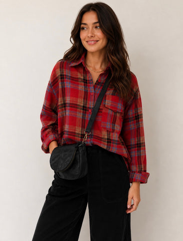 Red Plaid Flannel Shirt