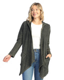 Cascading Thermal Cardigan W/ Patch Pockets and Hood