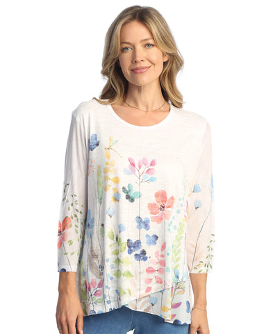 Burnout Sublimation Tunic With Mesh Contrast