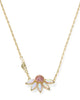 Anya Flower Gold Short Pendant Necklace Light Pink Mix