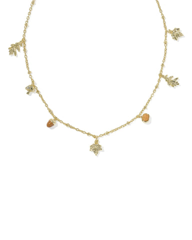 Autumn Gold Charm Necklace