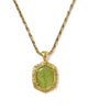 Tiger Striped Daphne Gold Long Pendant Necklace in Chartreuse