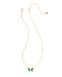 Blair Gold Bow Small Short Pendant Necklace-Emerald Drusy