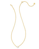 Cailin Gold Pendant Necklace in White Crystal